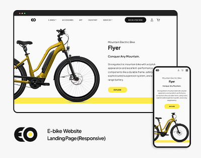 EO - A Stylish E-Bike Landing Page Design Concept design e bike e vehicle electric bike figma framer landing page responsive landing page ui ux web design website website design