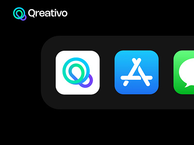 Qreativo Logo and App Icon Design abstract logo alphabet app icon brand brand identity branding creative design designer gradient logo identity infinity letter logo logo design logos loop minimalist logo modern modern logo