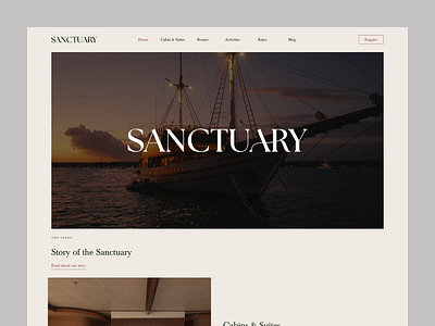 Sanctuary - Phinisi Website design figma landing page phinisi ui uiux website wireframe yacht