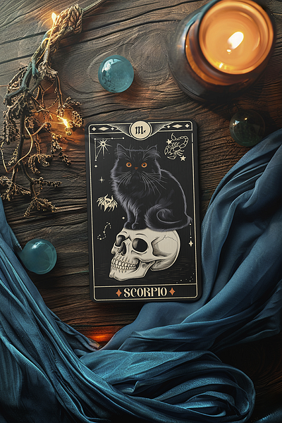 🦂✨ Scorpio Tarot Card Design ✨♏ Bold, mysterious, and transform cards cards game designer illustration logo scorpio tarot zodiac