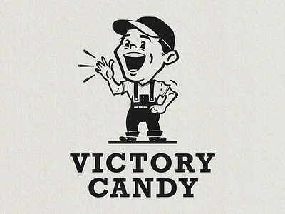 Visual Identity Logo for Victory Candy 30s cartoon branding cartoon logo cartoon mascot clip art design graphic design groovy handdrawn logo illustration logo retro retro cartoon retro illustration retro logo vector vintage cartoon vintage illustration vintage logo visual identity