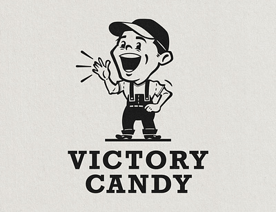 Visual Identity Logo for Victory Candy 30s cartoon branding cartoon logo cartoon mascot clip art design graphic design groovy handdrawn logo illustration logo retro retro cartoon retro illustration retro logo vector vintage cartoon vintage illustration vintage logo visual identity