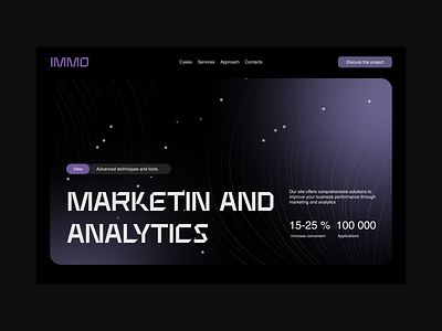 Marketing and Analytics Website Design analytics dark theme design homepage landing landing page marketing online platform product design services ui ux web web design web design concept web design template web ui website