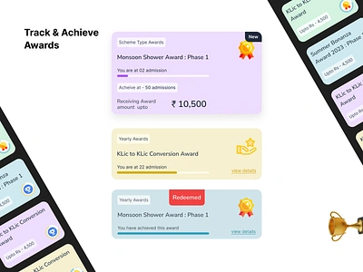 Awards Tracking and Progress UI achievements ui analytics ui awards ui incentive ui progress tracking ui reward system ui rewards ui ui uiux design