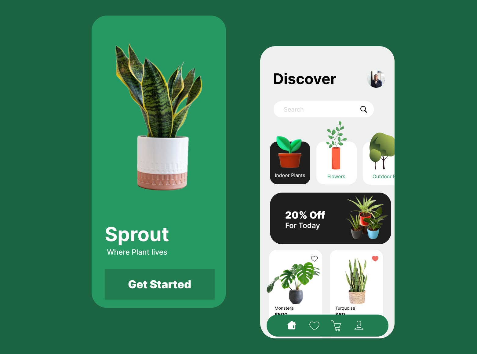 Plant Shop App animation app design designer figma plant typography ui ux