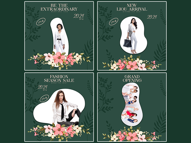 Fashion Brand Grand Opening Instagram Carousel Design banner design branding carousel post creatives design graphic design instagram landing page motion graphics ui