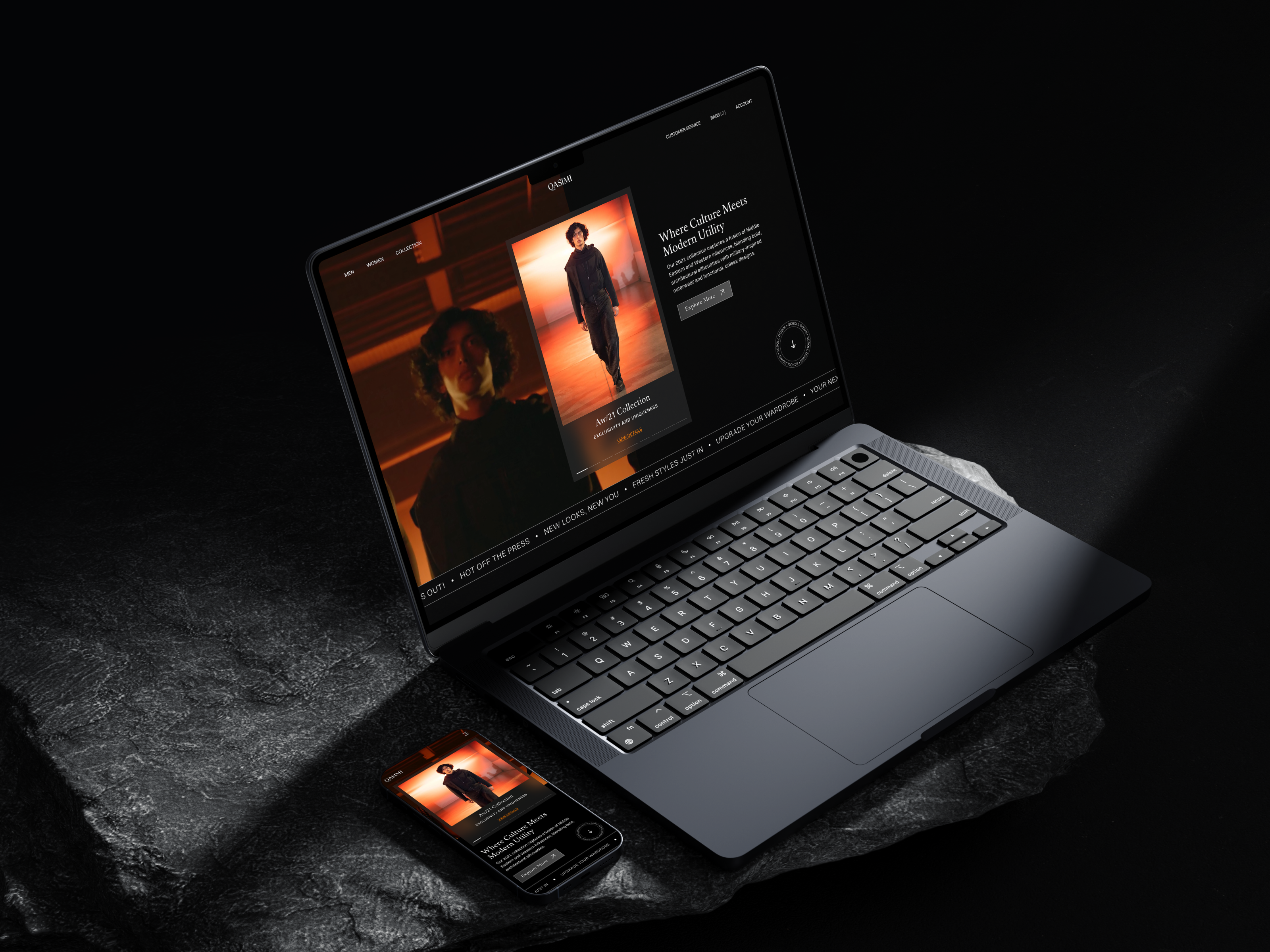 Example of Qasimi- Ecommerce website landing page redesign