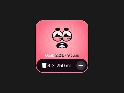 Widget concept for iOS: water balance animation caps cartoon graphic design illustration ios ui water widget