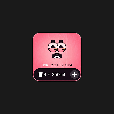 Widget concept for iOS: water balance animation caps cartoon graphic design illustration ios ui water widget