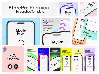 StorePro Premium Screenshot Template app app store apple store design figma free google play google store mobile mockup screenshots store store screens template ui ux