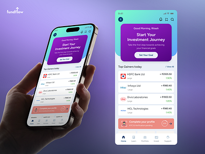 Investment app screen app screen figma investment mutual fund onbarding success ui ui screen
