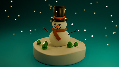 Snowman 3d 3d snowman blender blender learning blender lighting christmas color learn blender lighting modeling newyear snowman