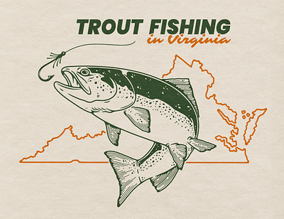 Trout Fish Graphic for T-shirt and Merchandise 30s cartoon branding design fish graphic design groovy handdrawn logo illustration logo merchandise retro retro cartoon retro design retro illustration trout fish tshirt design vector vintage design vintage illustration vintage logo