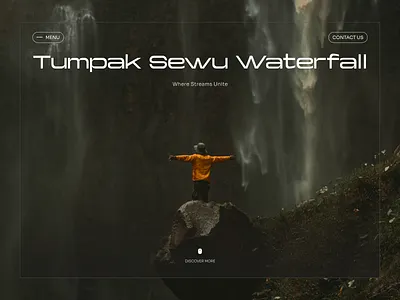 TUMPAK SEWU WATERFALL - LANDING PAGE branding design designui designwebsite hero hero section herosection landing landing page landingpage minimalist trending tumpaksewu ui waterfall web website website landing page