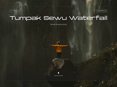 TUMPAK SEWU WATERFALL - WEBSITE branding design designui designwebsite hero hero section herosection landing landing page landingpage minimalist trending tumpaksewu ui waterfall web website website landing page