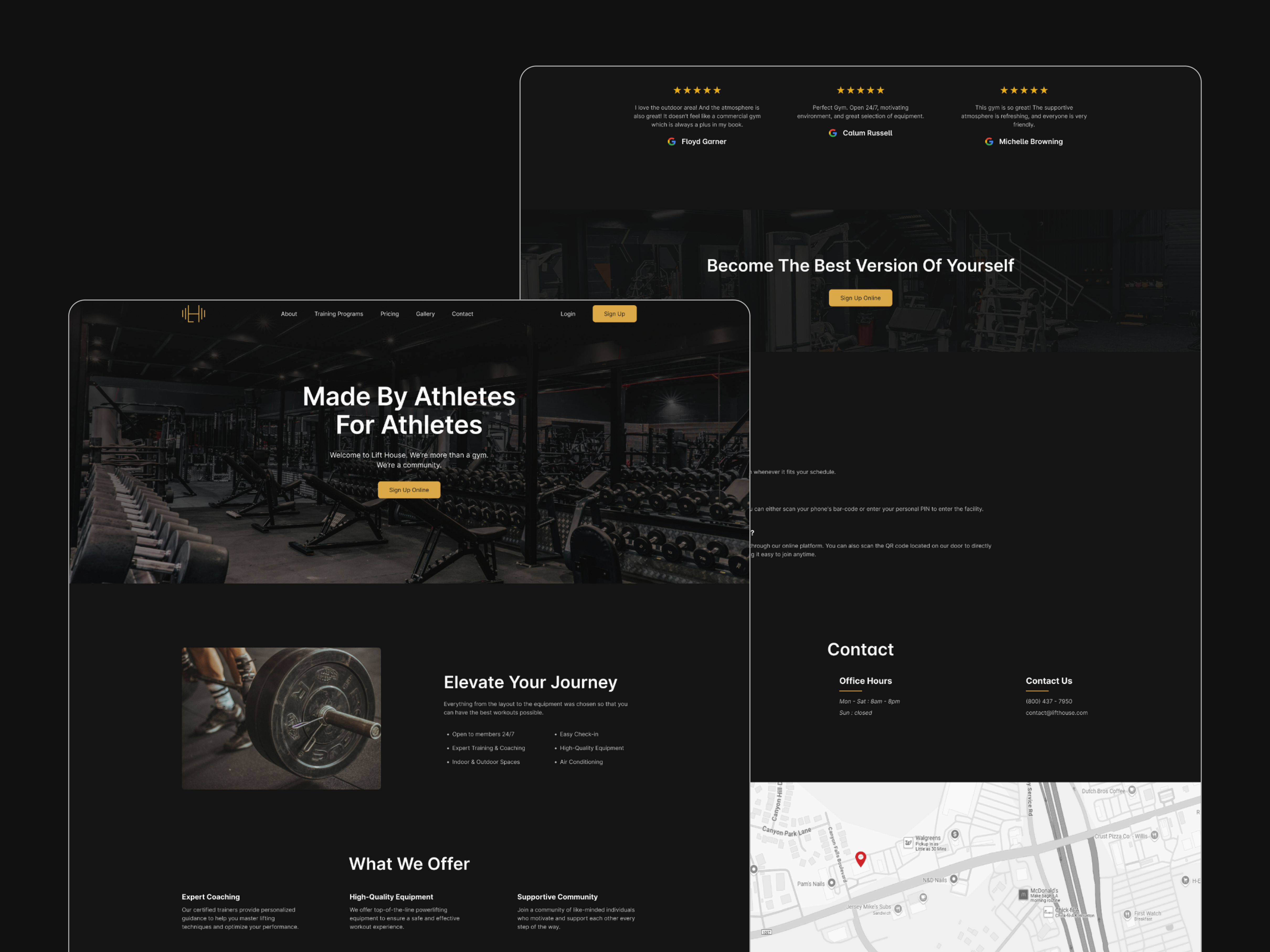 Local Gym Website exercise fitness fitness landing page fitness website gym gym landing page gym website health landing page modern training ui ui design uiux ux ux design uxui web design website workout