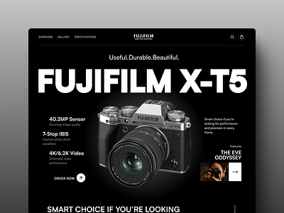 Ecommerce Landing Page camera clean ui dark theme design e commerce ecommerce ecommerce homepage ecommerce website landing landing page meo studio modern design product product page ui uiux web web design website website design