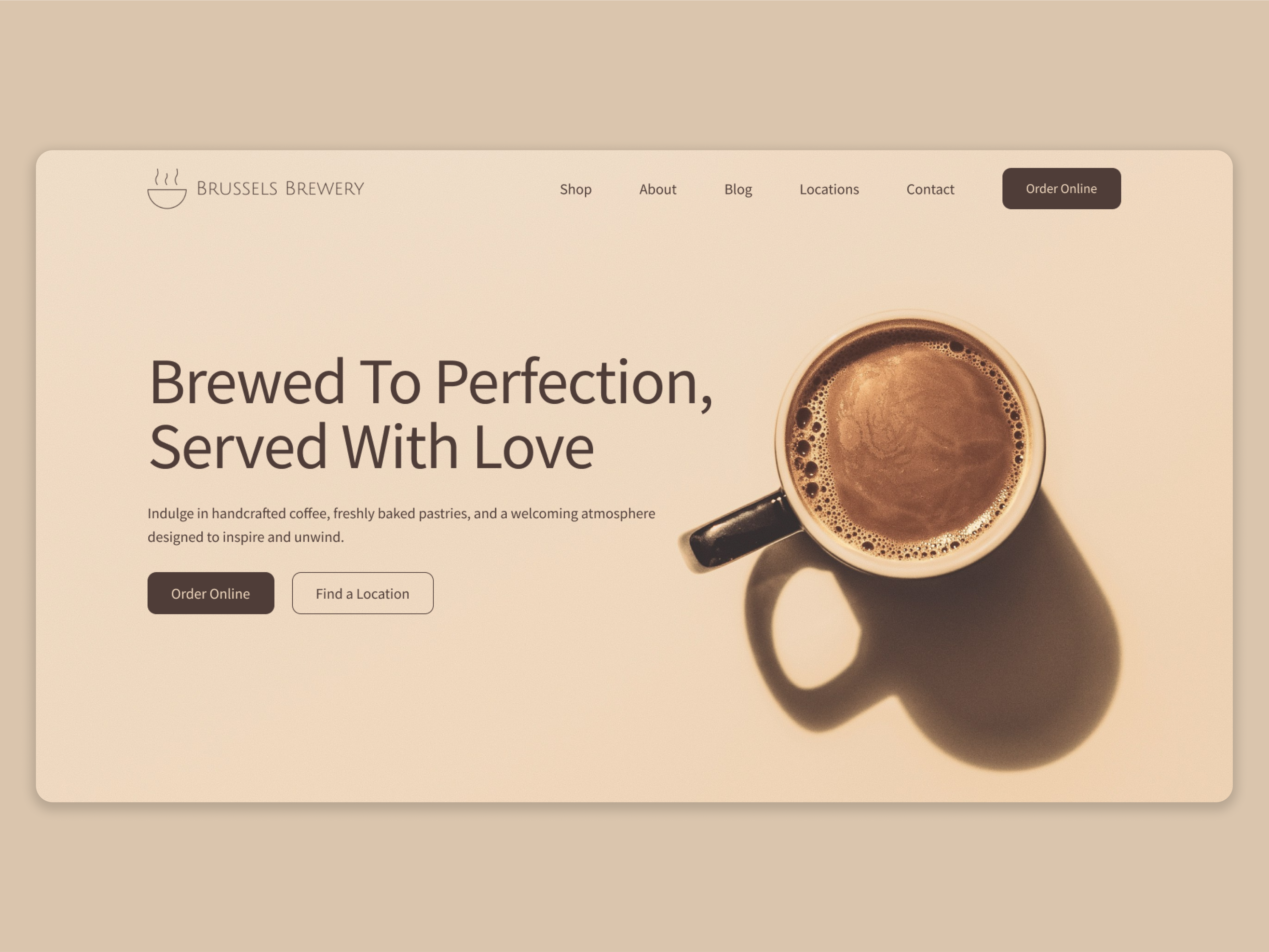 Cafe Branding and Website brand design branding brown cafe coffee coffee shop coffeeshop dark theme food and drink landing page restaurant ui ui design uiux ux ux design uxui visual identity web design website
