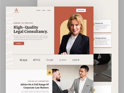 Law Agency Website attorney businesscard casestudy color creativedesign law lawfirmwebsite logo typography uiux website