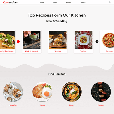 Recipes Page logo ui ux