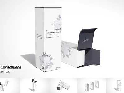 HighTall Rectangular Box Mockup V.2 box box mockup box package branding container cosmetic cosmetic box mockup gift medicine box mock up mockup packaging packaging box mockup photorealistic presentation rectangle rectangular box rectangular box mockup tall box