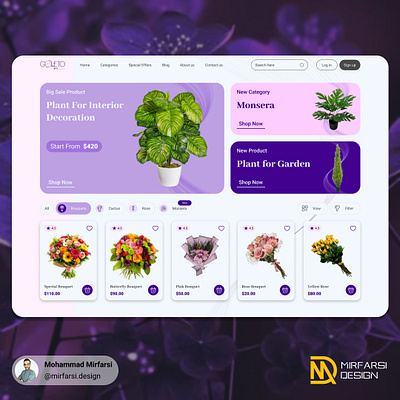 Landing Page Design for a Flower Store 🌸 creativedesign designcommunity designinspiration figma flower flowershop flowerstore landingpage minimalistdesign ui ui design uiuxdesign userexperience userinterface ux web webdesign website