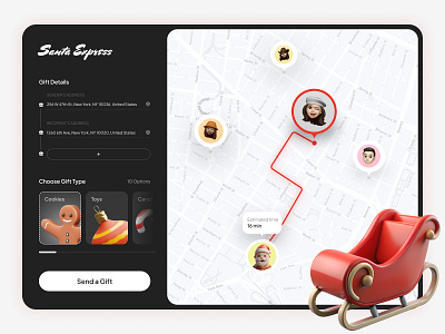 Holiday Gift Delivery Platform christmas concept delivery design gift gift delivery hero landing minimaldesign santa ui uiux ux web design webdesign website