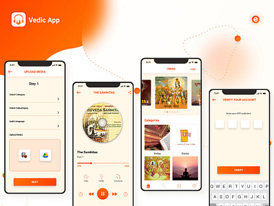 Vedic app 3d animation app developement branding graphic design logo ui