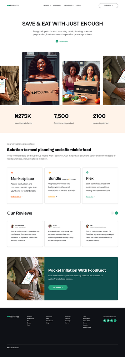 FoodKnot Landing Page landing page ui ux