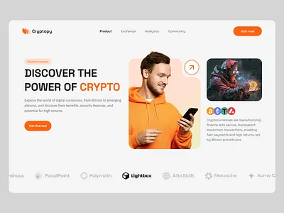 Crypto Landing Page bitcoin btc crypto crypto investment crypto market cryptocurrency design digital currency dribbble investment landing page design logo nft ui uiux web design website design