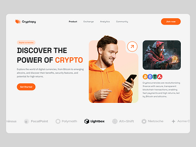 Crypto Landing Page bitcoin btc crypto crypto investment crypto market cryptocurrency design digital currency dribbble investment landing page design logo nft ui uiux web design website design