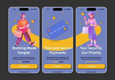 Banking App app banking card onboarding ui ux