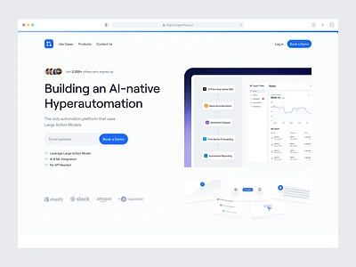 Agent Flow - Landing Page ai animation artificial intelligence automation b2b clean dipa inhouse financial homepage landing page machine learning minimalist ml modern reporting saas simple startup uiux web design