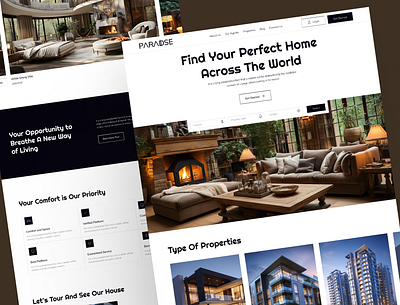 Paradise - Real Estate Website architecture building house property real estate real estate website uiux user interface web design website