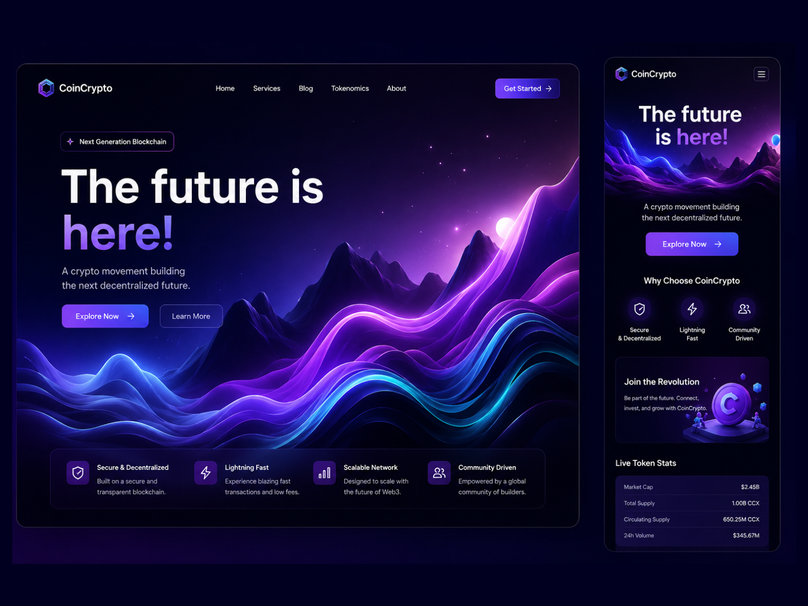 CosmoCrypto crypto design nft ui uiux ux website