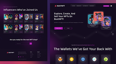 BUSTNFT crypto design nft ui uiux ux website