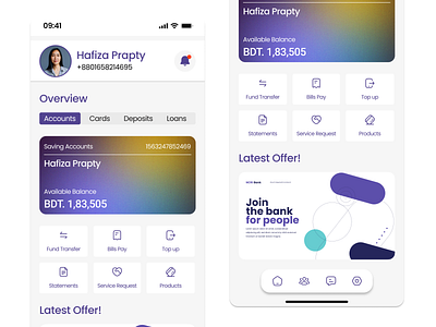 Banking App UI app banking app fintech mobile app sas product ui ui designer uiux ux designer