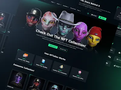 NFTALIEN crypto design nft ui uiux ux website