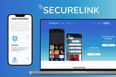 Secure Messaging App Website Design – SecureLink cross platform design digital security functional design messaging modern ui private messaging secure secure platform secure user interface ui ui design uiux design ux ux design web design website