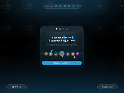 Driver Sign-Up Component 🚖 cab design driver memoji minimal online taxi product product design sign up taxi ui ux