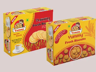 Yummy Biscuits Box packaging design biscuits box box design label design packaging design