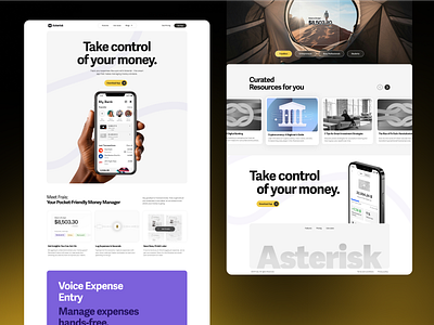 Fintech Product Landing page finance fintech landing page minimal design ui ux web design