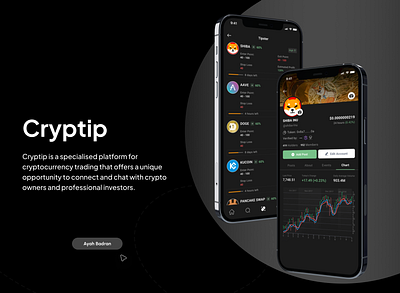 Cryptip application crypto investment mopile app ui design