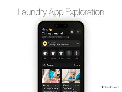 Laundry Mobile App brand identity cleaning detergent dry cleaning laundry app product design services uidesign