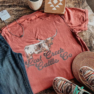 Lost Creek Cattle Co 2024 recap apparel brand designer branding graphics illustration artist logo designer logo maker longhorn longhorns merch ranch ranch life tshirt tshirt designer western western wear