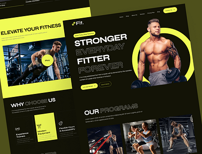 Fit - Fitness & Gym Website exercise fitness gym landing page training uiux user interface web design website workout