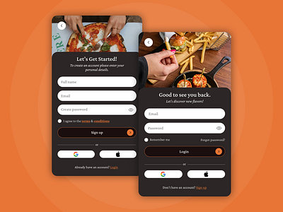 Food Delivery App Authentication design food app food delivery app ios design mobile app mobile dashboard mobile ui ui uiux ux
