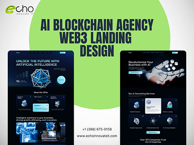 AI Blockchain Agency Web 3 Landing Design 3d animation graphic design motion graphics ui