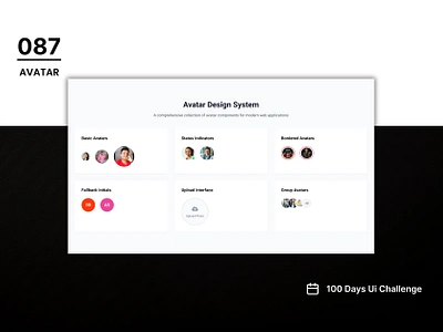 DAY-087 AVATAR 100 days ui 100days 100daysofui app design application avatar avatar ui avatar user interface daily ui challenge design figma ui user interface ux web design website design