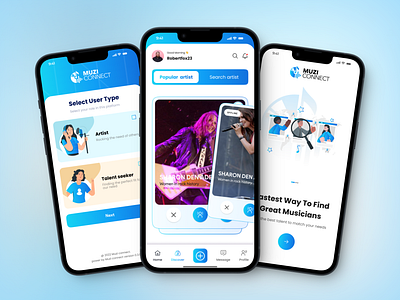MuziConnect - Artist App app ui branding design login page ui ux